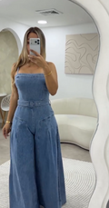 Macacão Jeans Moara - Jeans Claro