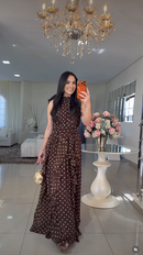 Vestido Thauny - Marrom Poá