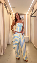 Conjunto Listras - Listrado Azul e Amarelo