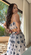 Conjunto Royal - Branco com Bordado Azul