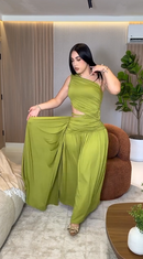 Macacão Oliva Ombro Só - Verde Oliva