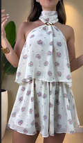 Macaquinho Estampado - Floral Off-White