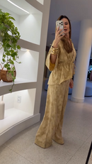 Conjunto Jacquard Mostarda com Amarração - Mostarda