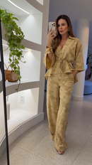 Conjunto Jacquard Mostarda com Amarração - Mostarda