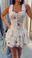 Vestido Corset Babados - Branco
