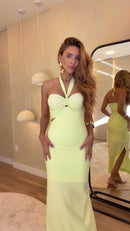 Vestido Verde Lima Halter - Verde Lima