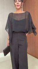Conjunto Preto Chiffon - Preto