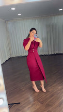 Vestido Marsala Transpassado - Marsala