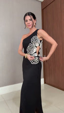 Vestido Preto Ombro Só - Preto