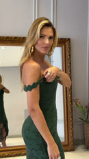 Vestido Midi Tricô Verde - Verde Esmeralda