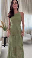 Vestido Crochê Verde Pistache - Verde Pistache
