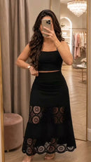 Conjunto Preto Saia Guipir - Preto