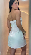 Vestido Branco Capa Musseline - Branco