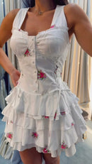 Vestido Corset Babados - Branco