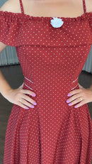 Vestido Longo Poá Vermelho - Vermelho Poá