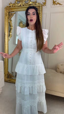 Vestido Laise em Camadas - Branco