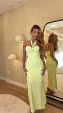 Vestido Verde Lima Halter - Verde Lima