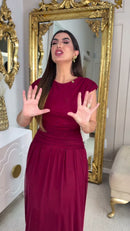 Vestido Longo Marsala Tule - Marsala