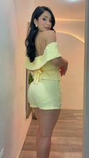 Conjunto Ombro a Ombro Peplum - Amarelo