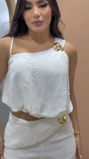 Conjunto Branco Assimétrico - Branco