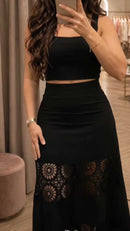 Conjunto Preto Saia Guipir - Preto