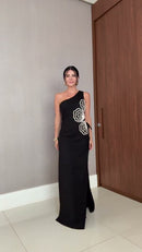 Vestido Preto Ombro Só - Preto