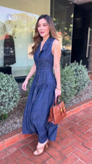 Vestido Jeans Maxi - Jeans Azul Escuro
