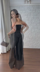 Conjunto Jeans Preto Corset - Jeans Preto