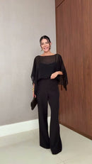 Conjunto Preto Chiffon - Preto