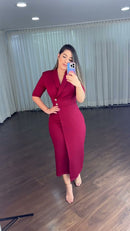 Vestido Marsala Transpassado - Marsala