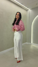 Conjunto Cropped Listras Vermelho - Listrado Vermelho