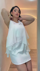 Vestido Branco Capa Musseline - Branco