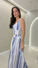 Conjunto Listrado Azul e Branco - Listrado Azul