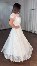 Vestido Off White Tule Bordado - Off White