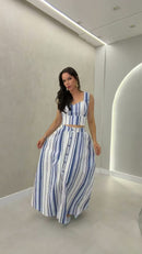 Conjunto Listrado Azul e Branco - Listrado Azul