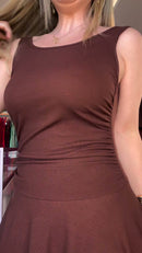 Vestido Laço nas Costas - Marrom