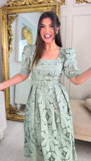 Vestido Renda Guipir - Verde Menta