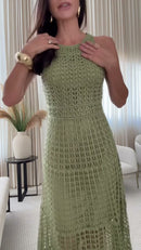 Vestido Crochê Verde Pistache - Verde Pistache