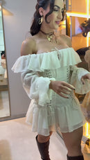 Vestido Ciganinha Corselet - Off White