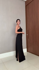 Vestido Preto Ombro Só - Preto