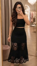 Conjunto Preto Saia Guipir - Preto