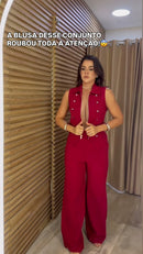 Conjunto Vermelho Colete - Vermelho
