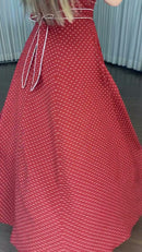 Vestido Longo Poá Vermelho - Vermelho Poá