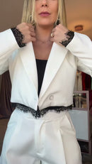 Conjunto Blazer e Shorts Renda - Off White