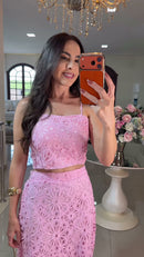 Conjunto Crochê Rosa - Rosa