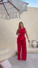 Conjunto Vermelho Peplum - Vermelho