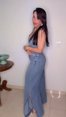 Calça Jeans Azul Claro Wide-Leg Cintura Alta - Jeans Azul Claro