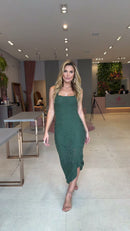Vestido Midi Tricô Verde - Verde Esmeralda
