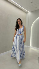 Conjunto Listrado Azul e Branco - Listrado Azul