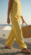 Conjunto Amarelo Linho - Amarelo